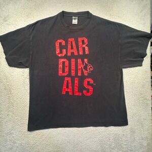 Delta Louisville Cardinals T-Shirt Mens 2X Black Vintage Y2K Graphic Tee Good